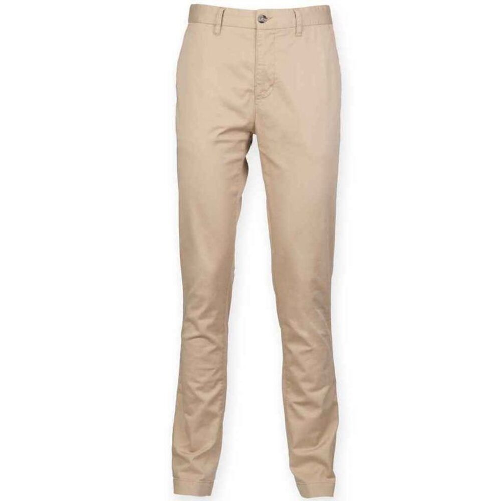 Front Row Mens Stretch Chinos / Stone
